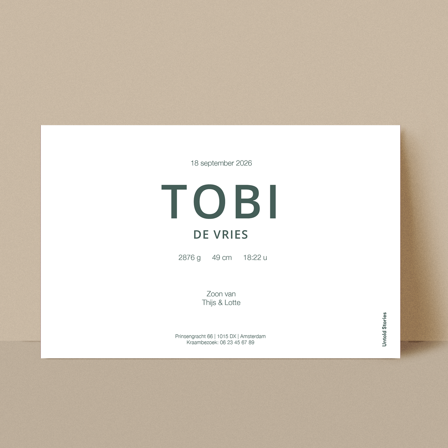 Geboortekaartje Tobi